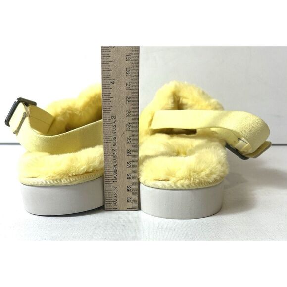 Koolaburra UGG Furry Sling Back Womens Sz 11 Slipper Sandals Yellow Faux Fur New - Picture 9 of 11
